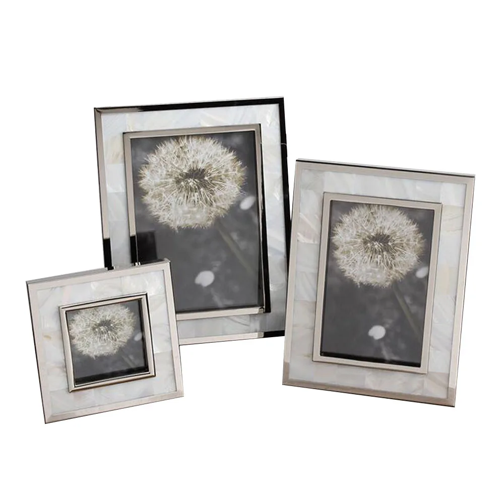 

Fashionable Natural Seashell Photo Frames, Hand-Made Home Deco, Framing Display, YSPF-007