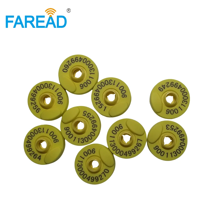 X50pairs أفضل بيع شحن مجاني 134.2 كيلو هرتز LF RFID العلامات الحيوان الأذن العلامة لإدارة الماشية ISO القياسية