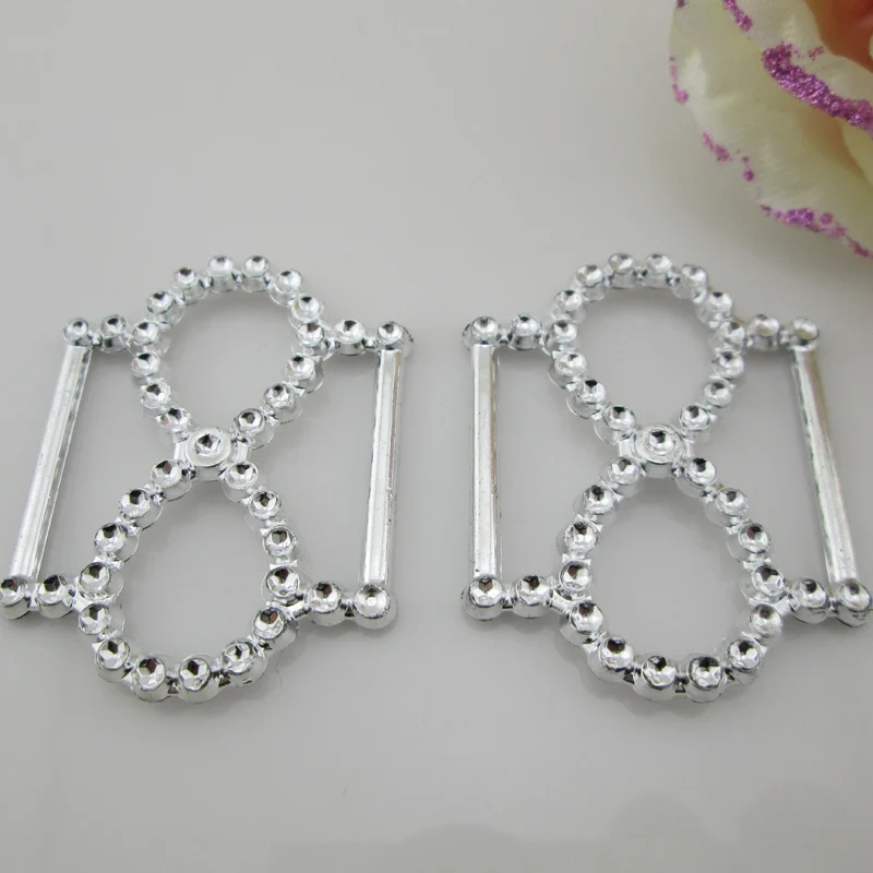 10pcs Gorgeous Rhinestone Buckle Wedding Supplies 24mm