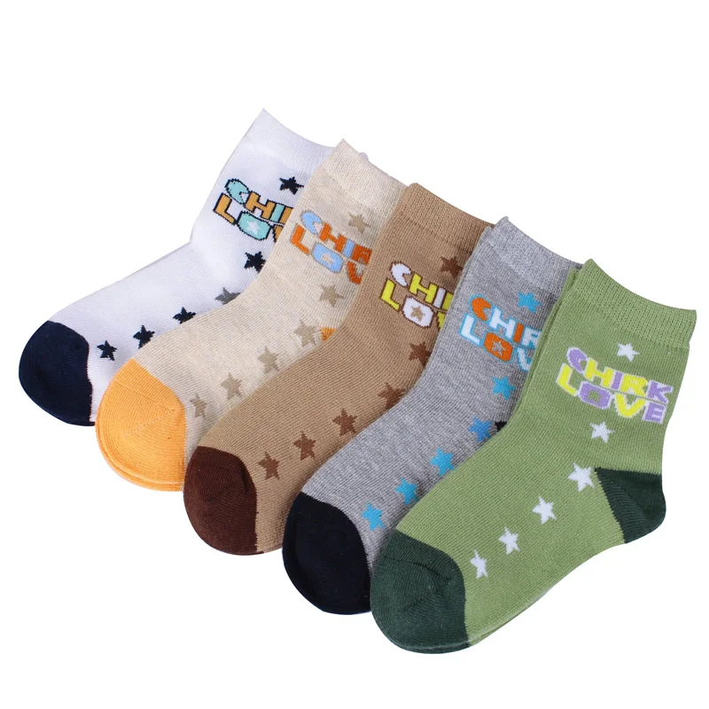 5 pairs / lot children socks  cotton cartoon kids socks 2 - 11 years boys socks 2016 autumn & winter kids cute socks