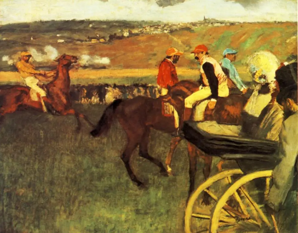 High quality Oil painting Canvas Reproductions The Racecourse, Amateur Jockeys (1880)  By Edgar Degas hand painted