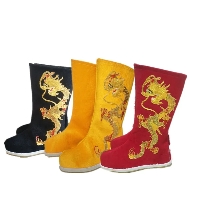 customized ancient chinese dragon emperor boots emperor cosplay qing dynasty boots king boots minister emperor shoes for prince