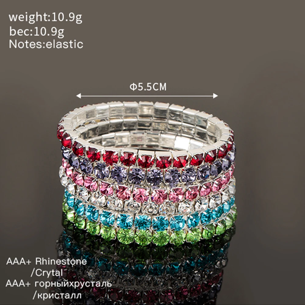 YFJEWE 1 PCS Full Paved Muticolor Rhinestones Bracelet For Women Miami Pulseiras Boho Jewelry Friendship Bangle B037
