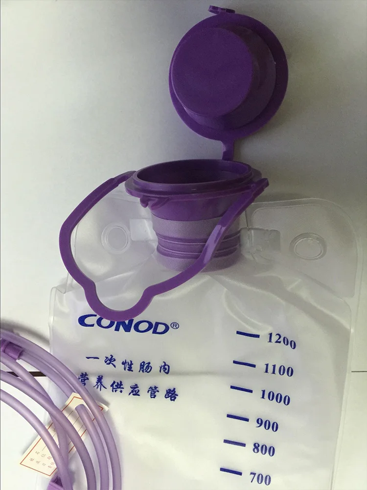 1pcs 1200ml health plastic feeding bag enteral nutrition supply bag nasal feeding nutrient gravity pump transparent tube bag