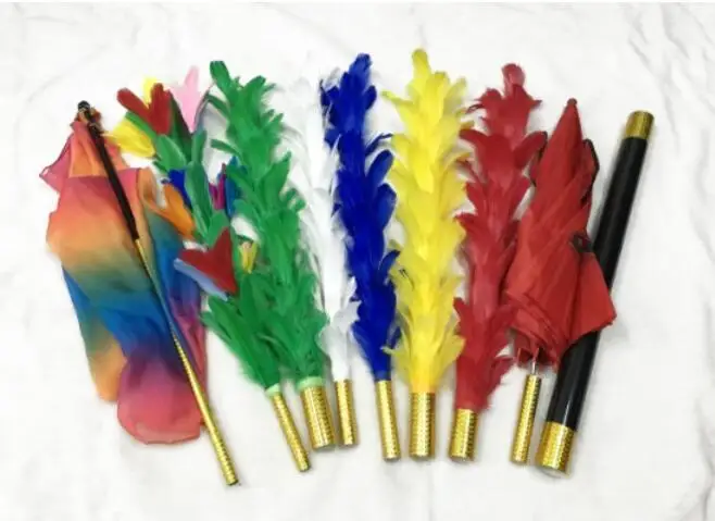 Feather Sticks Variation Magic Tricks Stage Close Up Magia Fether Flower to Umbrella/bouquet/Flag Magie Mentalism Gimmick Props