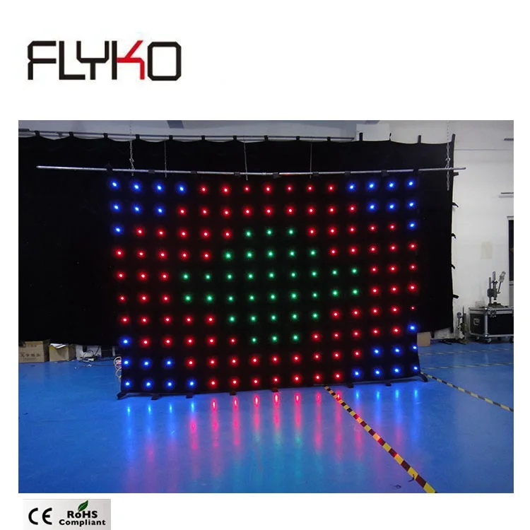 

Hot selling P200mm 2*3m led full color changing curtain back drop free shipping