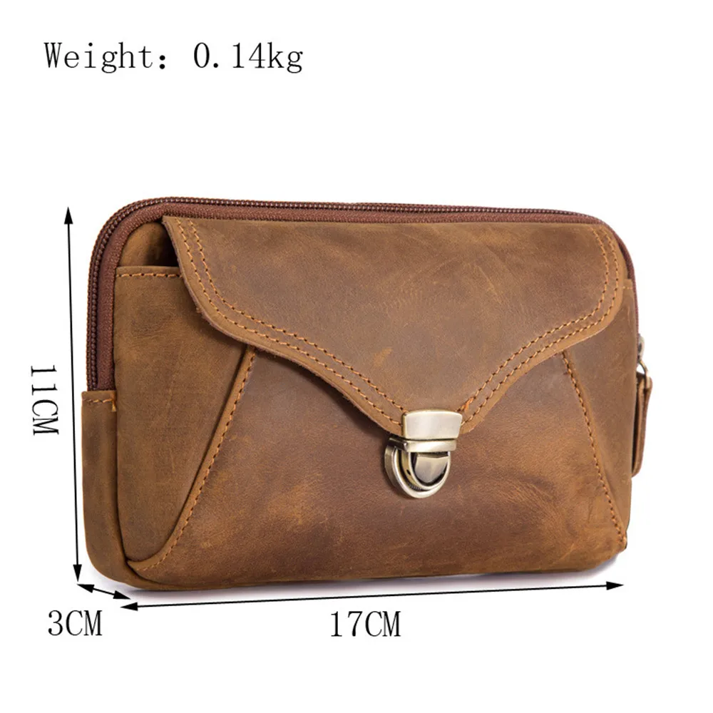 Fanny Waist Bag Men Genuine Leather Belt Bum Leg Hip Packs for Men Mini Multi Phone Box Wallet and Purse Outdoor Coin Card Pouch