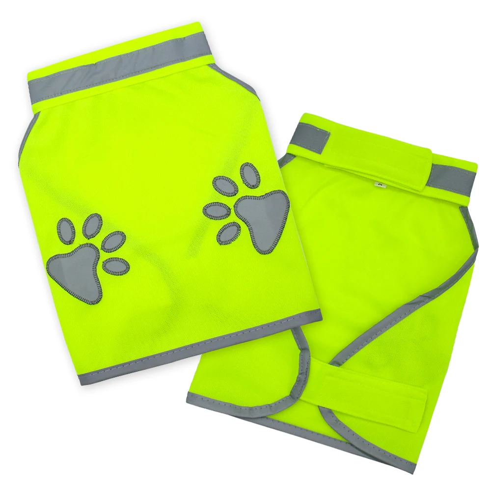 Reflective Dog Vest Clothes High Visibility Small Large Dogs Safety Vests Harness For Outdoor Hiking Walking With Paw