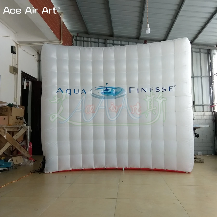 Customized 210 D Oxford Fabric Inflatable Bar Counter Table and Led Wall Backdrop with Bulb Lights on Sale