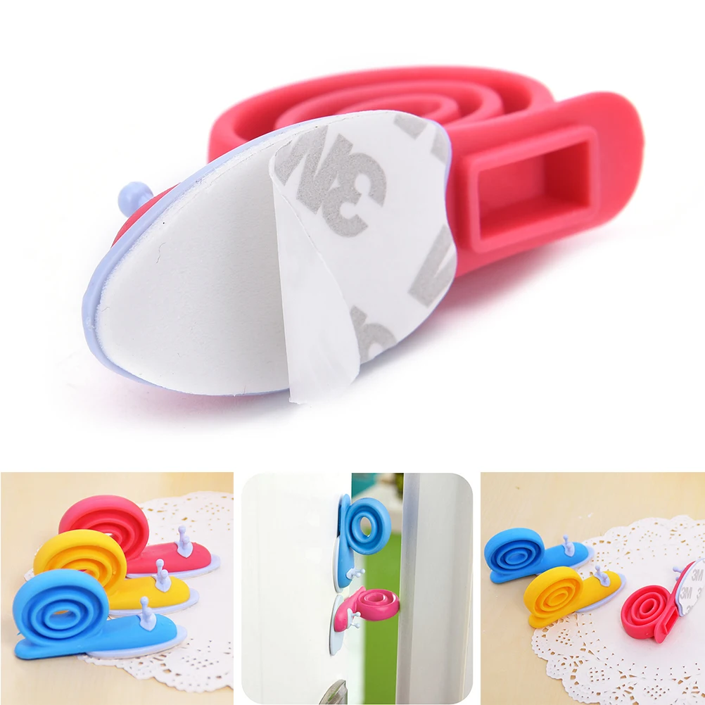 Tope de puerta de seguridad de plástico EVA para bebé, Protector de seguridad para niños, topes de puerta con forma de caracol, Color aleatorio, lindo, Kawaii