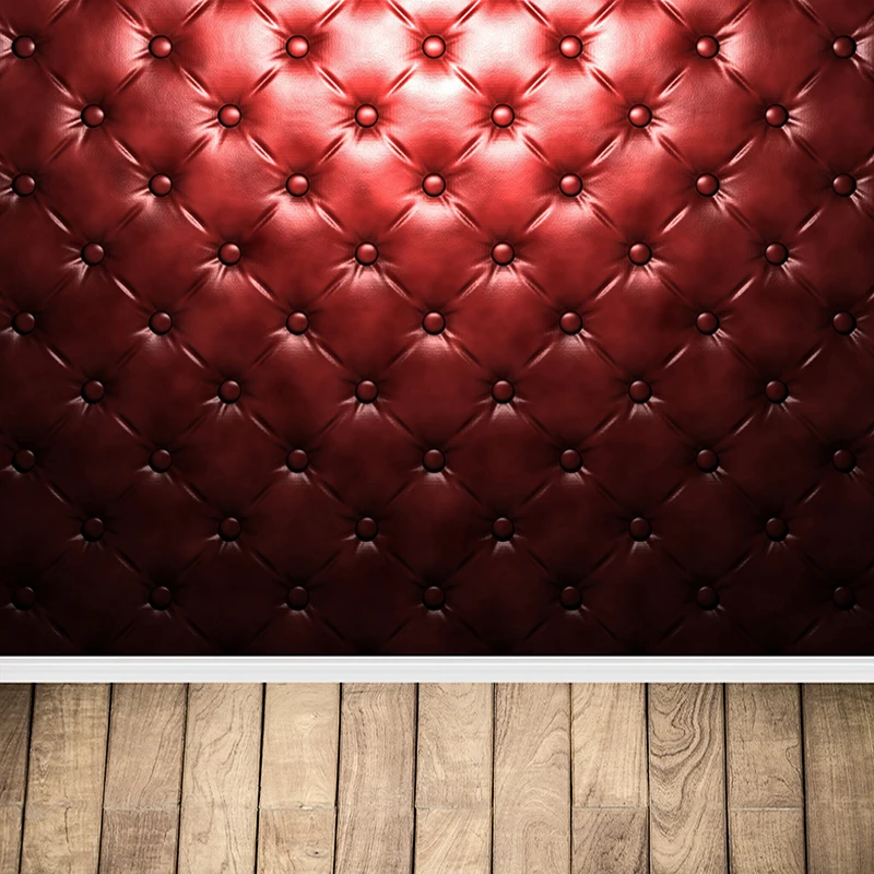 Allenjoy-fundo para sessão de fotos, cabeceira vermelha, cor gradual e piso de madeira, backdrop para estúdio fotográfico