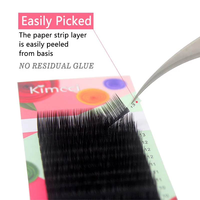 Kimcci 16Rows 7-15mm Mix Length Faux Eyelash Extension 3D Russian Volume False Mink Individual Eyelashes Makeup Eye Lashes Cilia