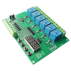 Multi-channel sequence start/timing adjustable/cycle on/off/control board module/industrial control panel PLC programmable