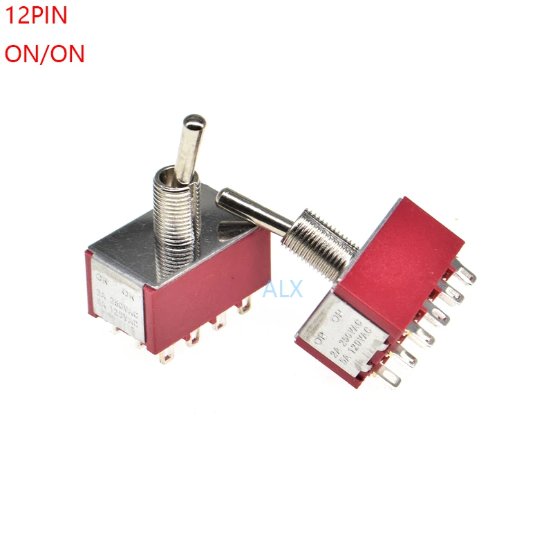 

3PCS MINI MTS-402 4PDT 12PIN ON-ON Miniature toggle switch power switches 6A/125V 2A/250V MTS 402 MTS402