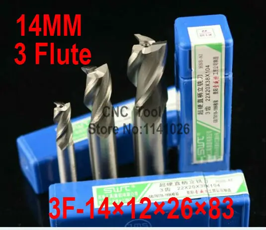 

5 pcs/set 14MM 3 Flute HSS & Aluminium End Mill Cutter CNC Bit Milling Machinery tools Cutting tools.Lathe Tool