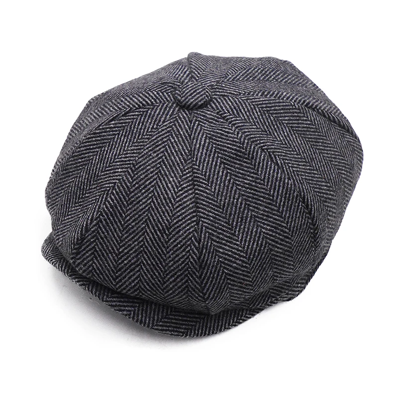 Plus Size Peaky Blinders Men Berets Hat Autumn New Vintage Herringbone Octagon Cap Women\'S Casual Pumpkin Hat Gatsby Flat Beret