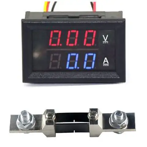 DC 0-200V 200A Digital LED Voltmeter Ammete Voltage Current Panel Meter +Shunt
