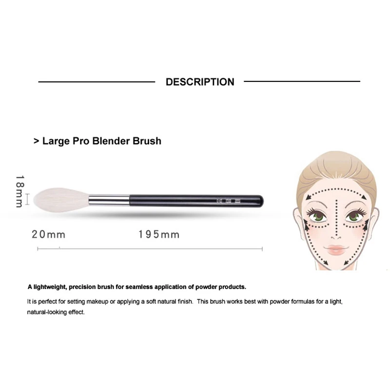 MyDestiny Professional Large Pro Blending Makeup Brush - Long Soft Bristles Highlighter Blusher Powder Beauty Cosmetics Tool