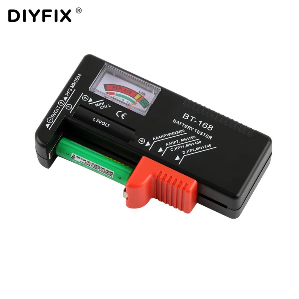 DIYFIX BT-168 تستر البطارية ل 9 فولت 1.5 فولت زر خلية Aaa AA CD العالمي قدرة البطارية الفاحص المدقق التشخيص أداة