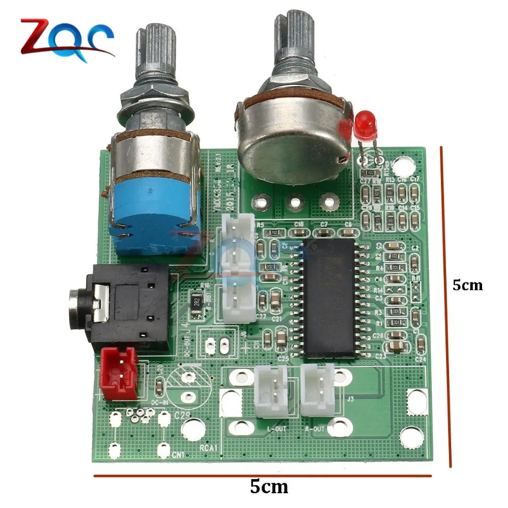 DC 5V 20W 2.1 Dual Channel 3D Surround Digital Stereo Class D Amplifier AMP Board Module For Arduino With Wires