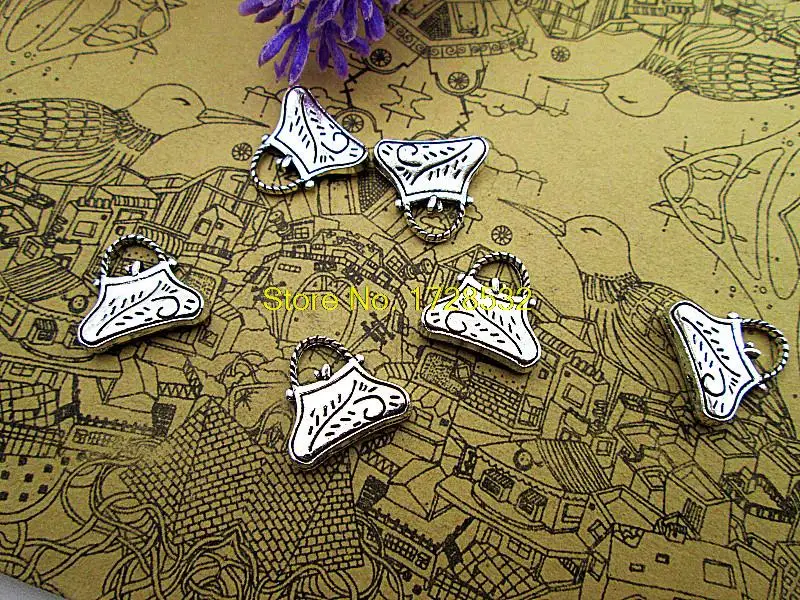 20pcs fishion bags Charms Antique silver Handbags women Bags Charm Pendants 14x15mm