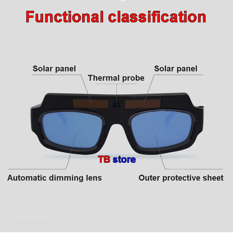Imagem -03 - Energia Solar Escurecimento Automático Óculos de Soldagem Pcs Escurecimento Óculos Mais 1pcs Case Exterior Folha Protetora Tx012