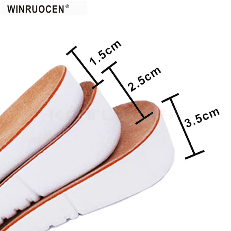 WINRUOCEN Height Increase Insole EVA Pigskin Insoles Gel Insoles Flat Foot Silicone Soles Gel Orthopedic Shoe pad Lift Increase