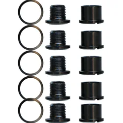 5pc MTB mountain bike folding bike refitting carbon fiber crankset monoblock screw crank chain wheel fix disc bolt nut chainring