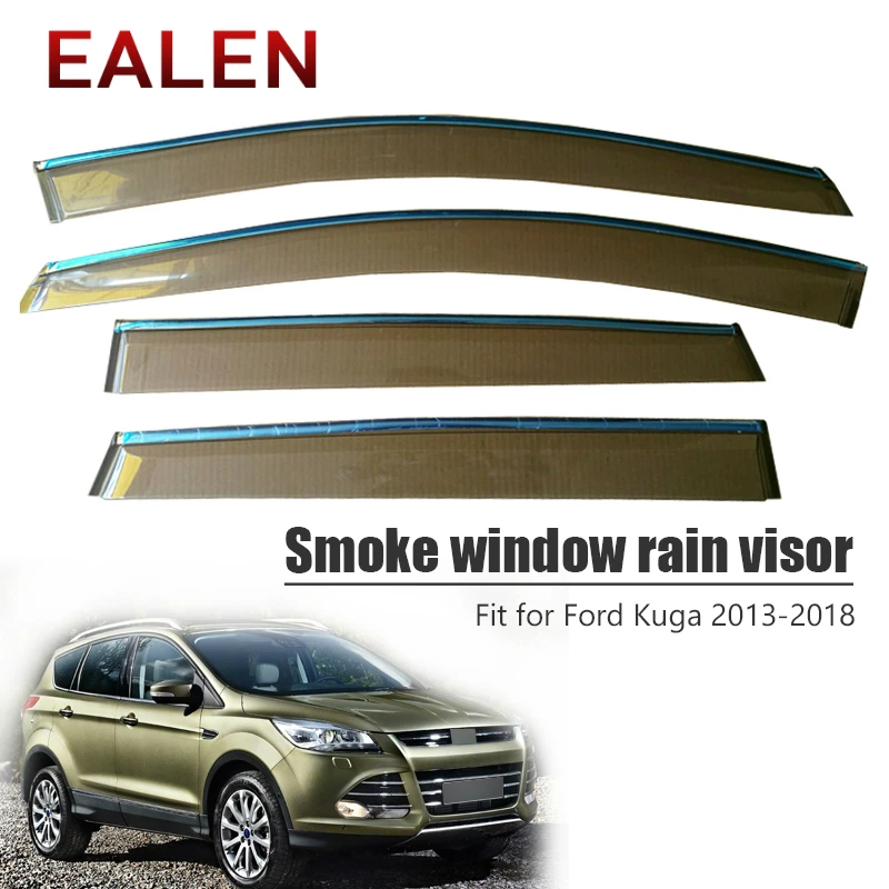 

EALEN For Ford Kuga 2013 2014 2015 2016 2017 2018 ABS Vent Sun Deflectors Guard Accessories 4Pcs/1Set Smoke Window Rain Visor