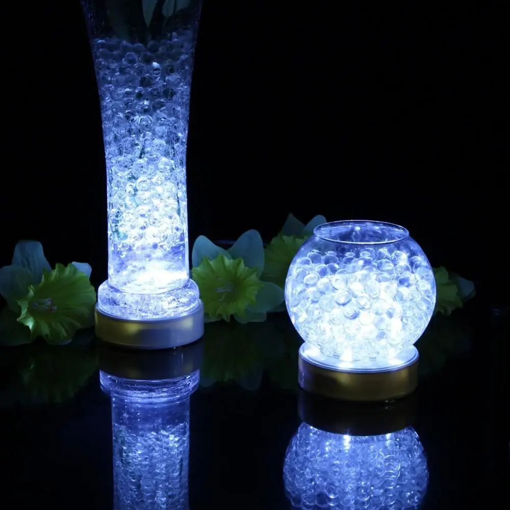 1 piece/lot Round  LED White Warm White Color, Glass Vase Base Light, Centerpiece & Ice Sculpture