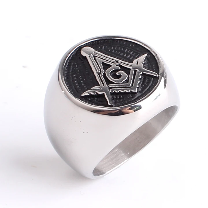 Domineering masonic ring casting Punk Gothic free Mason Stainless Steel finger rings for men wholesale
