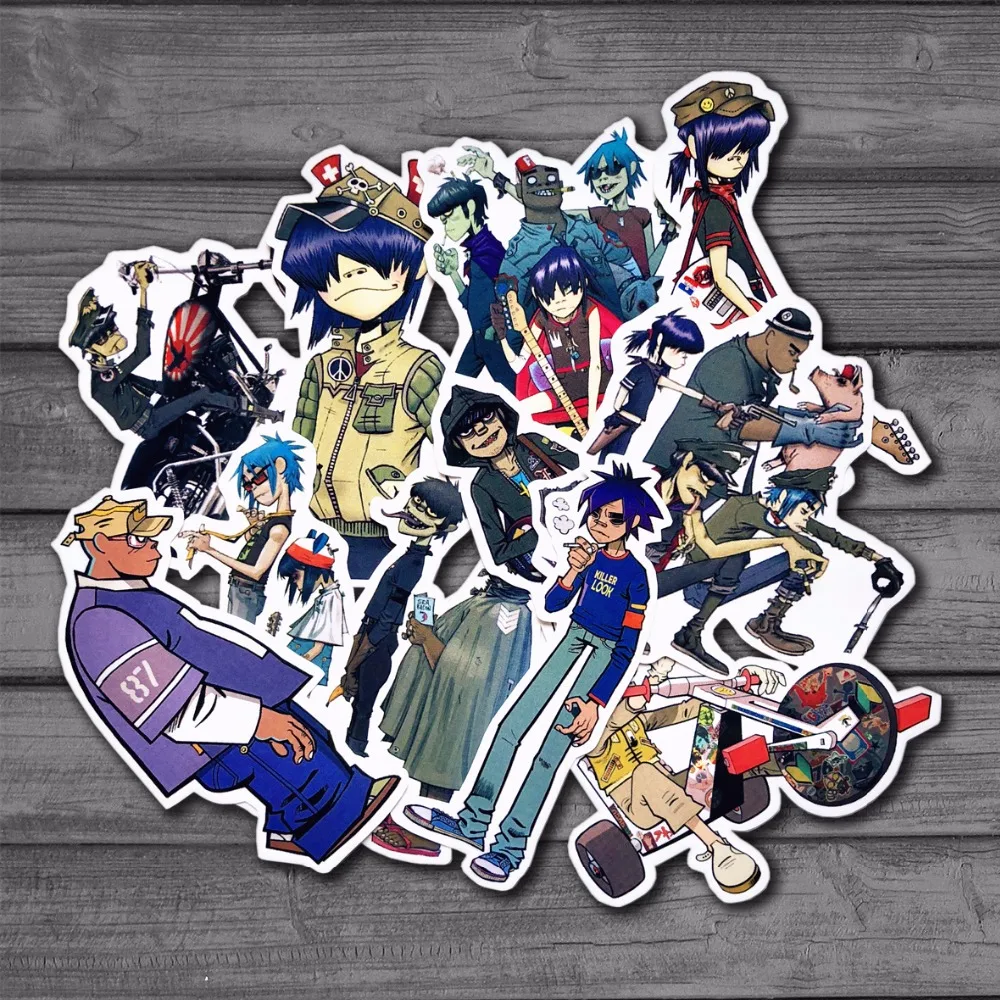 10Pcs Blur Band Gorillaz Cool Sticker Decal For Kids Toys Car On Laptop Bicycle Suitcase Notebook Skateboard Waterproof Stickers