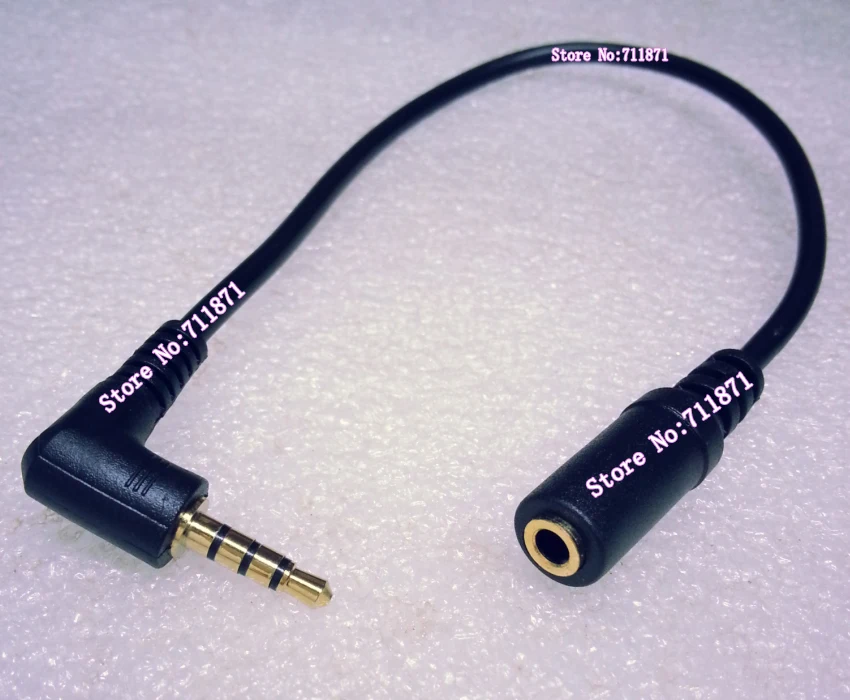 90 graus para a Direita Ângulo de Curvatura 4 Seção 3.5 do Sexo Masculino para Feminino Cabo de Linha de áudio 4 seção Masculino Feminino cabo de Extensão de Áudio 3.5 tieline