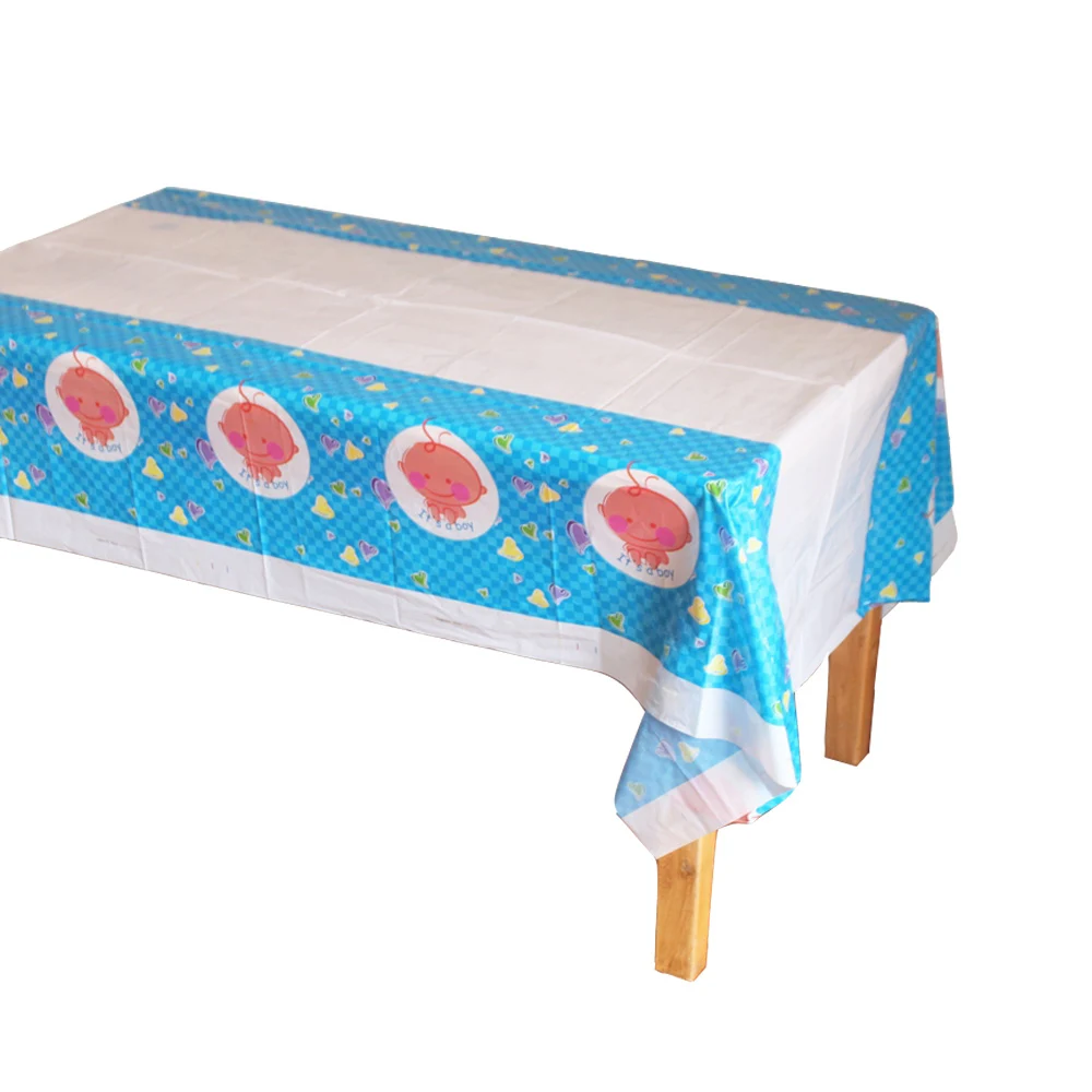 

Disposable Plastic Table Clothes Table Cover Tablecloth IT'S A BOY Waterproof For Birthday Party Decoration And Match Napkin