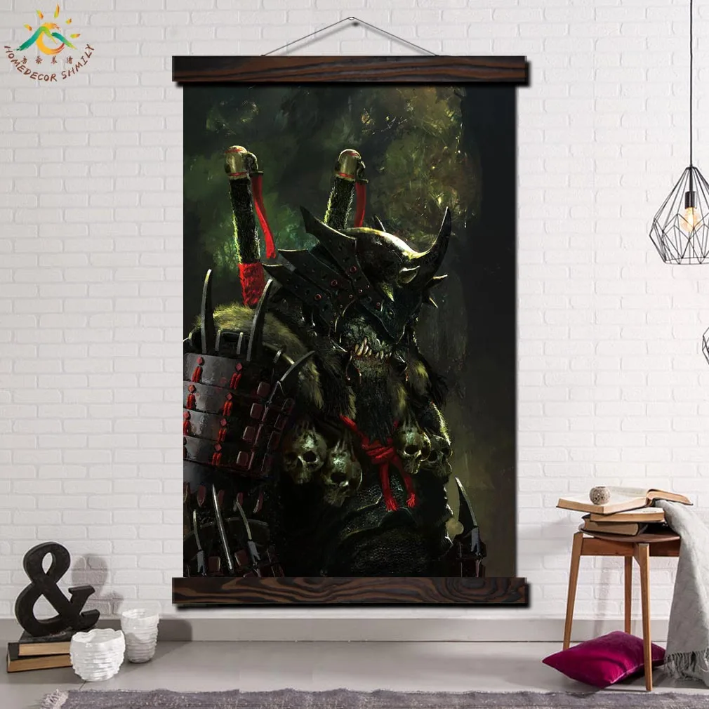 

Samurai Armor Anime Vintage Posters and Prints Scroll Painting Canvas Wall Art Pictures Frame Painting Home Decor Canvas Poster