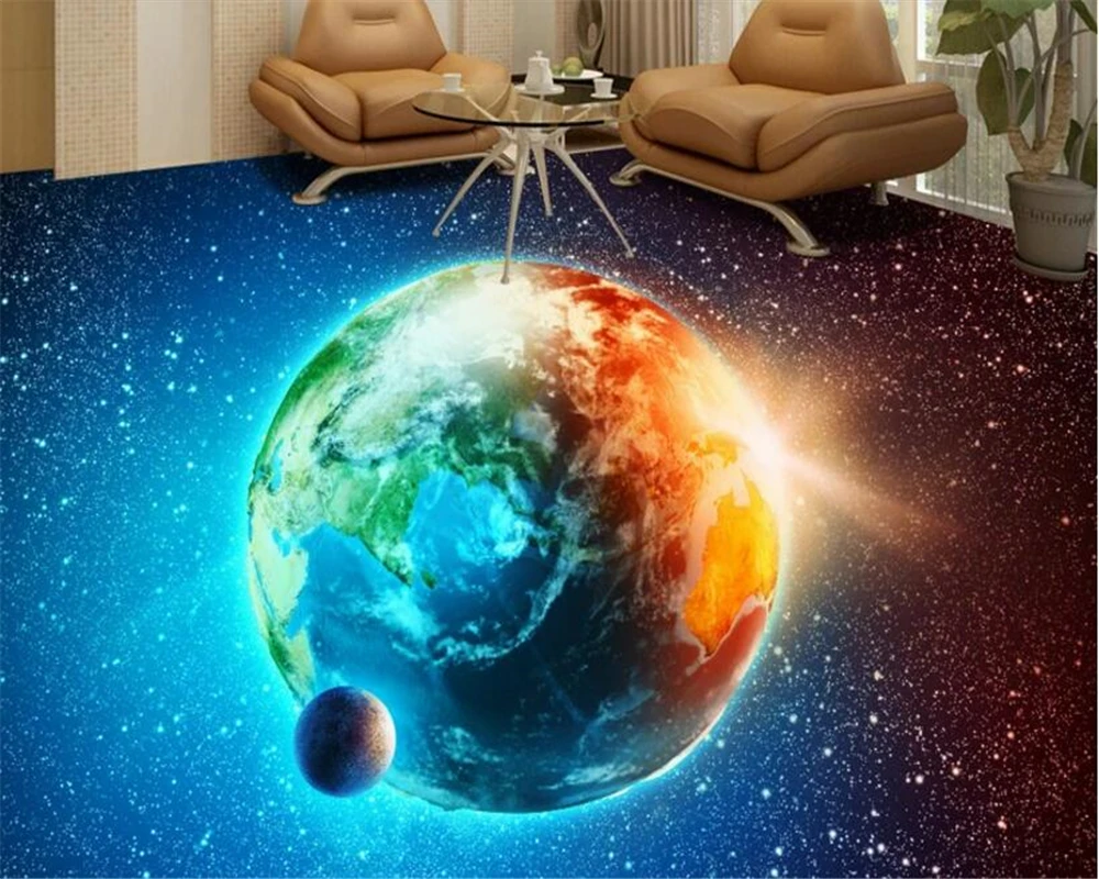 

beibehang Classic indoor wall paper star earth living room 3D floor suitable for bedroom living room background 3d wallpaper