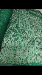 JRB-7601 Incollato glitter paillettes pizzo verde della maglia tessuto africano del merletto per la cerimonia nuziale/vestito da sera di colore verde