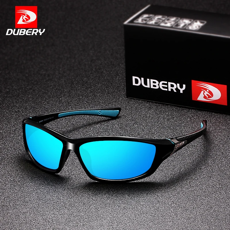 DUBERY Polarized Night Vision Sunglasses Men's  Driving  Sun Glasses For Men Square Sport  Brand Luxury Mirror Shades Oculos