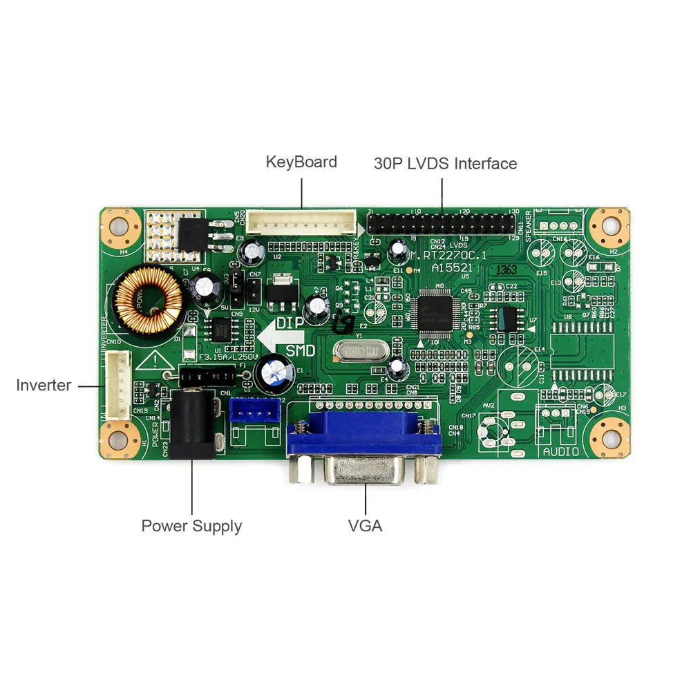 VGA LCD Controller Papan dengan 9 "AA090ME01 800X480 LCD Layar
