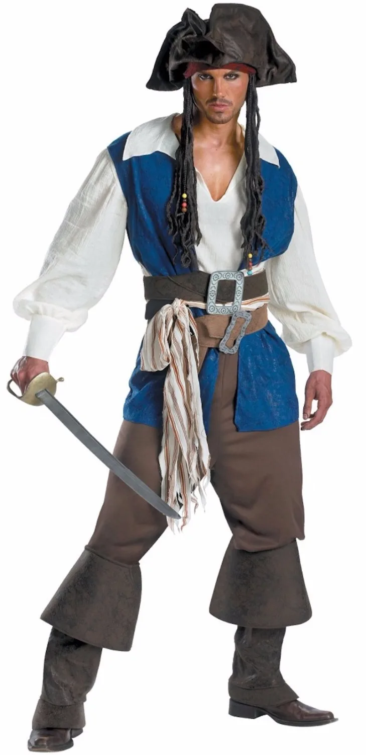 Men Pirate Costume Halloween Carnival Buccaneer Uniforms Party Fancy Dress pirates Cosplay Costumes