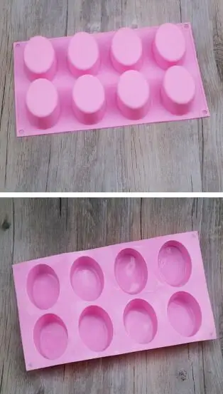 

60pcs 8-Cavity Oval Shape Soap Mold Silicone Chocolate Mould Tray Homemade Making DIY