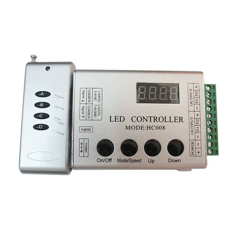 Controlador de píxeles led RGB programable, 4 teclas, CC, 5V, 12V, 24V, 133 modos de Efecto, atenuador para tira de luz LED WS2812, WS2811, 2801,