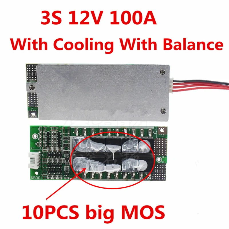 1PC 3S 100A 12V Li-ion Lithium  Battery Protection Board  BMS Inverter UPS Battery Box Energy Storage Protection Board