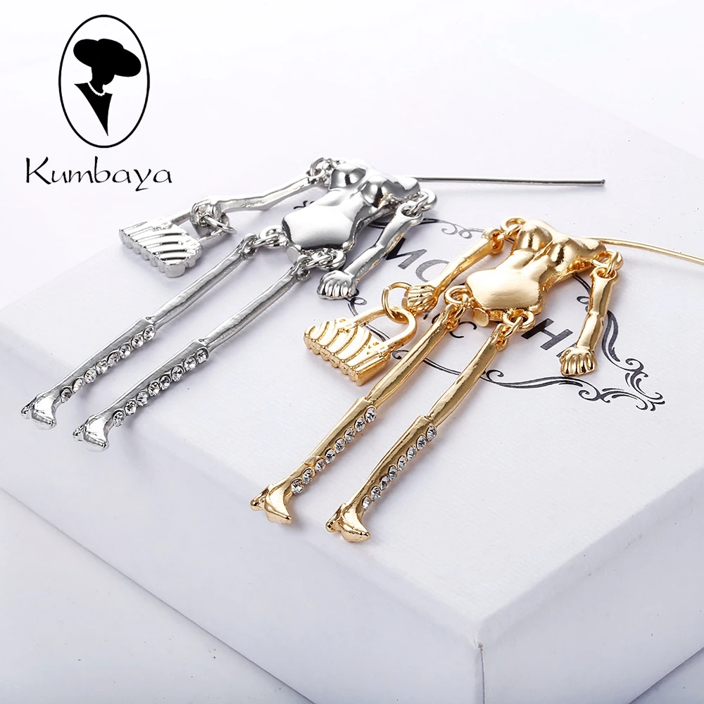 10 pcs/lot New Doll Necklace Alloy Naked Bodies with Crystal Legs White Gold DIY Accessories Handmade Statements NS238-09