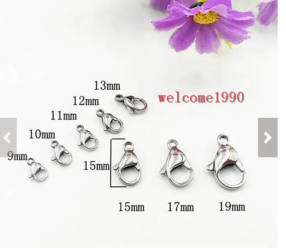 

50pcs Lot in bulk jewelry findings Stainless steel Lobster clasp Hook necklace bracelet DIY jewelry accessories