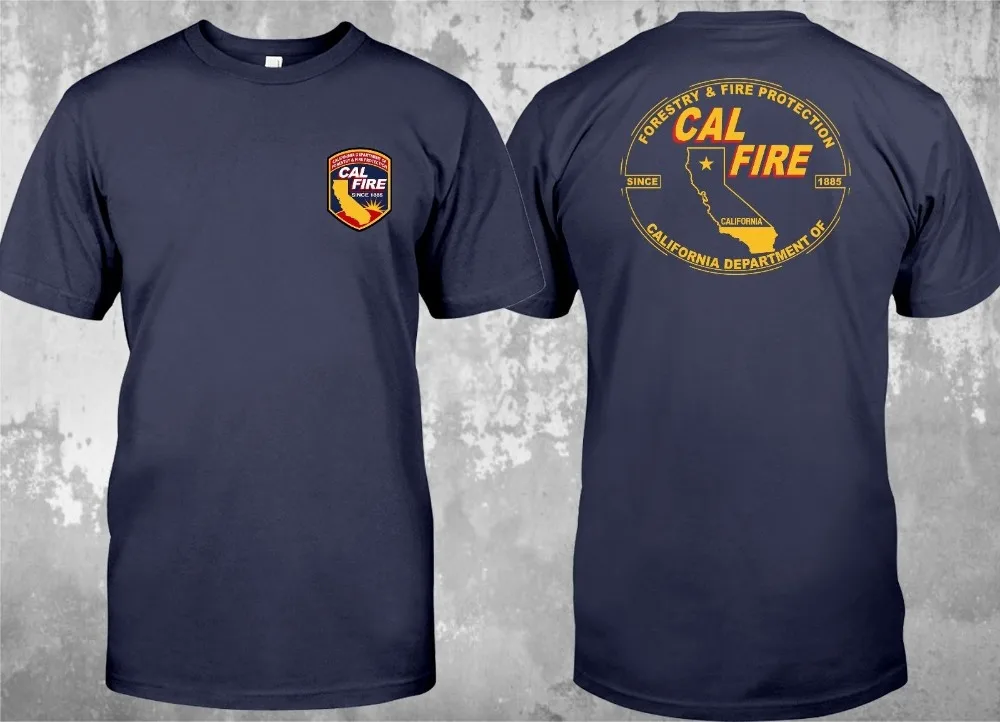 New California Fire Department Cal Fire Fighter Logo Custom Men\'S T-Shirt Men Designer Clothes O-Neck Style Hip-Hop Tees Shirts