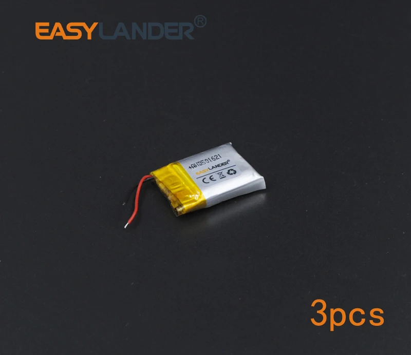 3 Cái/lốc 3.7V 140MAh Sạc 501621 Li Polymer Li-ion Pin Cho Tai Nghe Bluetooth Chuột Vòng Tay Đồng Hồ Đeo Tay 051621