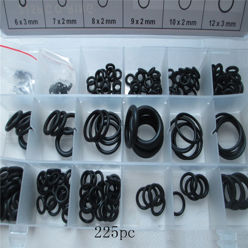 4pcs O Ring di Tenuta Guarnizione Pick Ganci Estrattore di Rimozione con il Nero 225pcs O-ring Assortimento Set di Strumenti kit