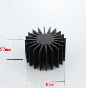 5pcs 3W high power LED sunflower radiator 36*22mm high thermal conductivity aluminum black oxidation heatsink