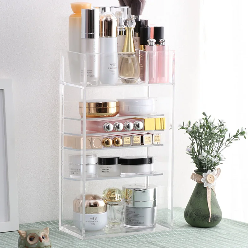 

New Clear Acrylic Makeup Organizer Nail Polish Lipstick Cosmetic Sample Holder Makeup Brush Make Up Storage Organizer Box Shelf